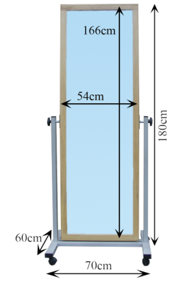 Espejo abatible y móvil con luna lisa